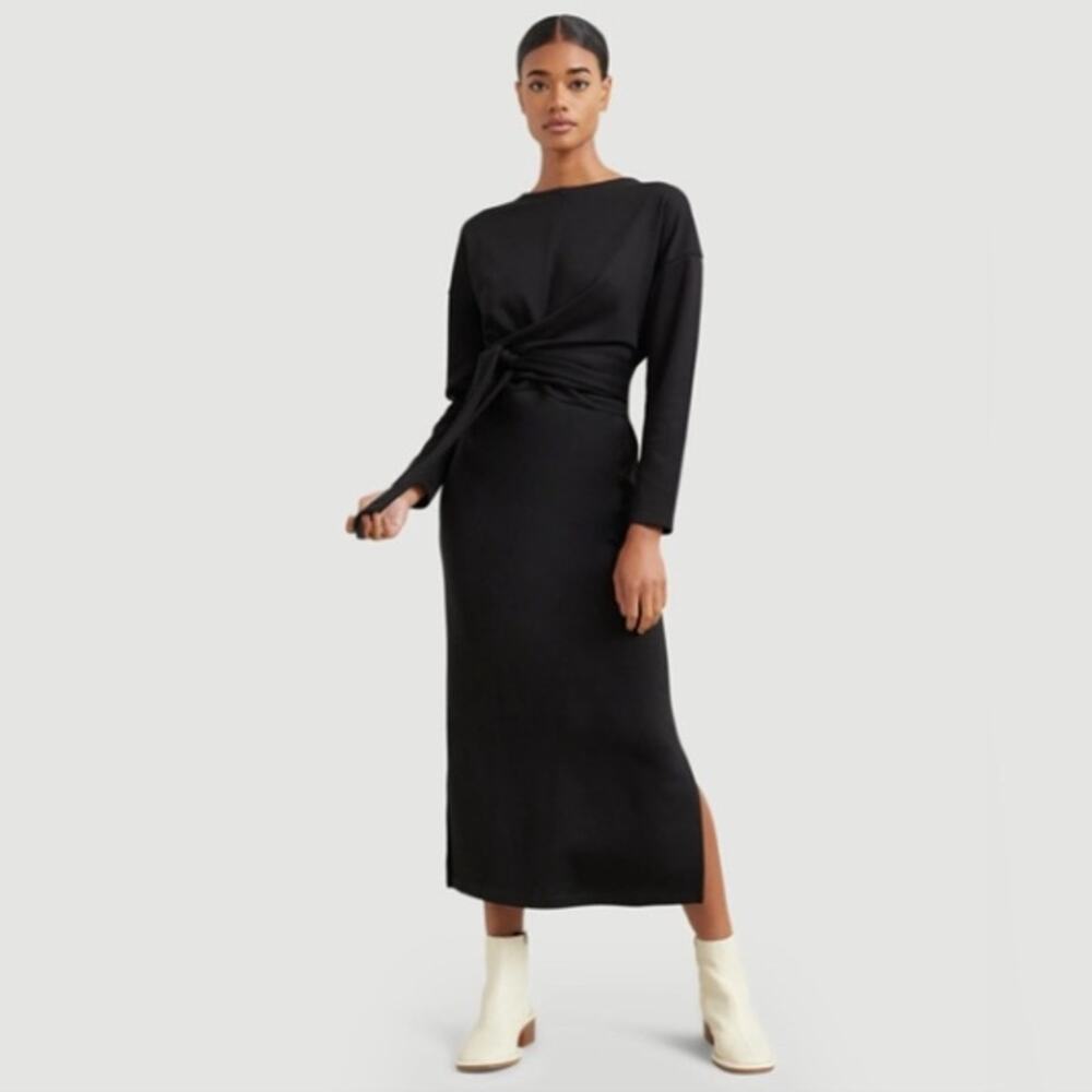 Modern Citizen Black Midi Twist-Waist Dress